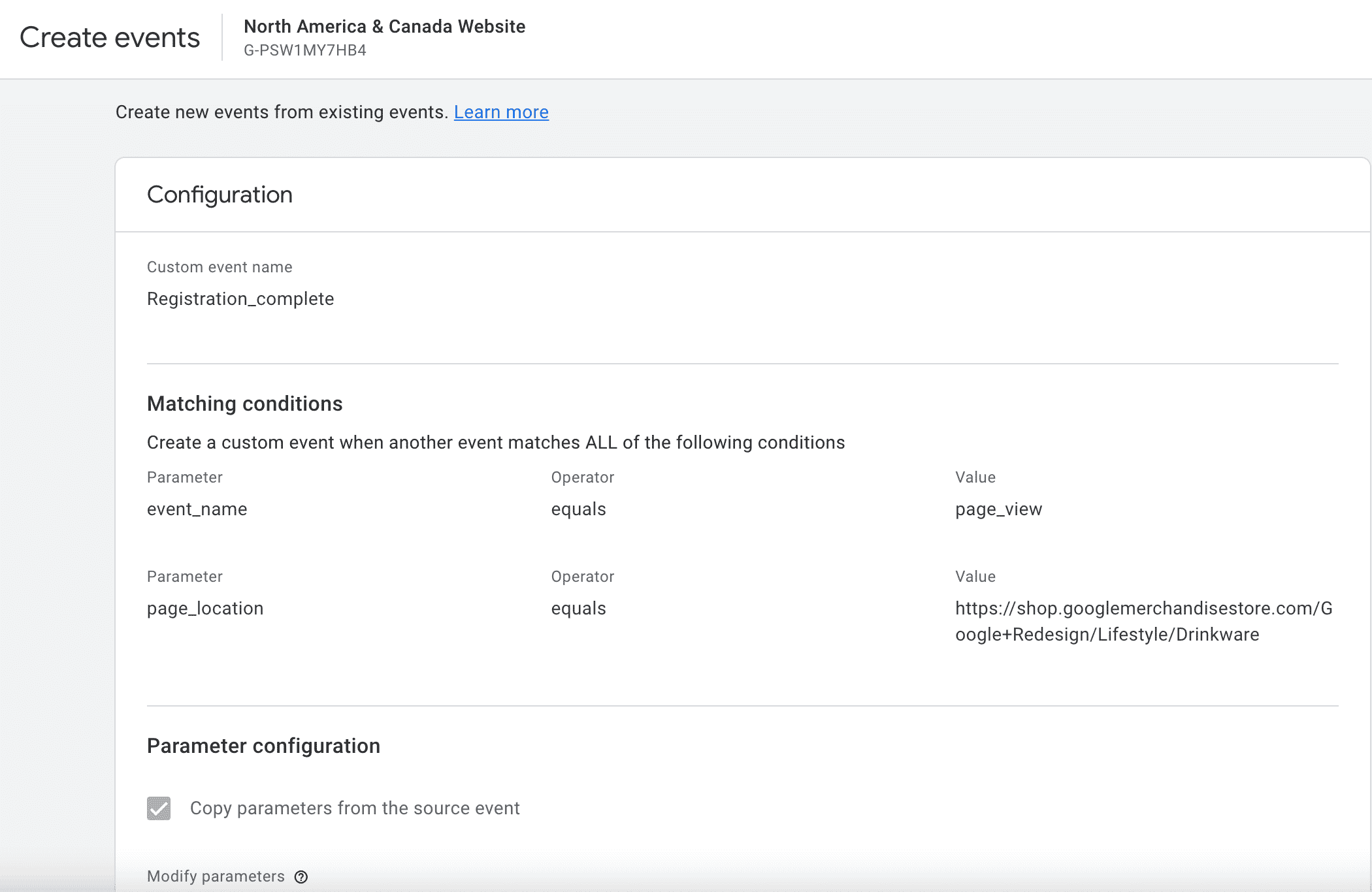 ga4 events configuration