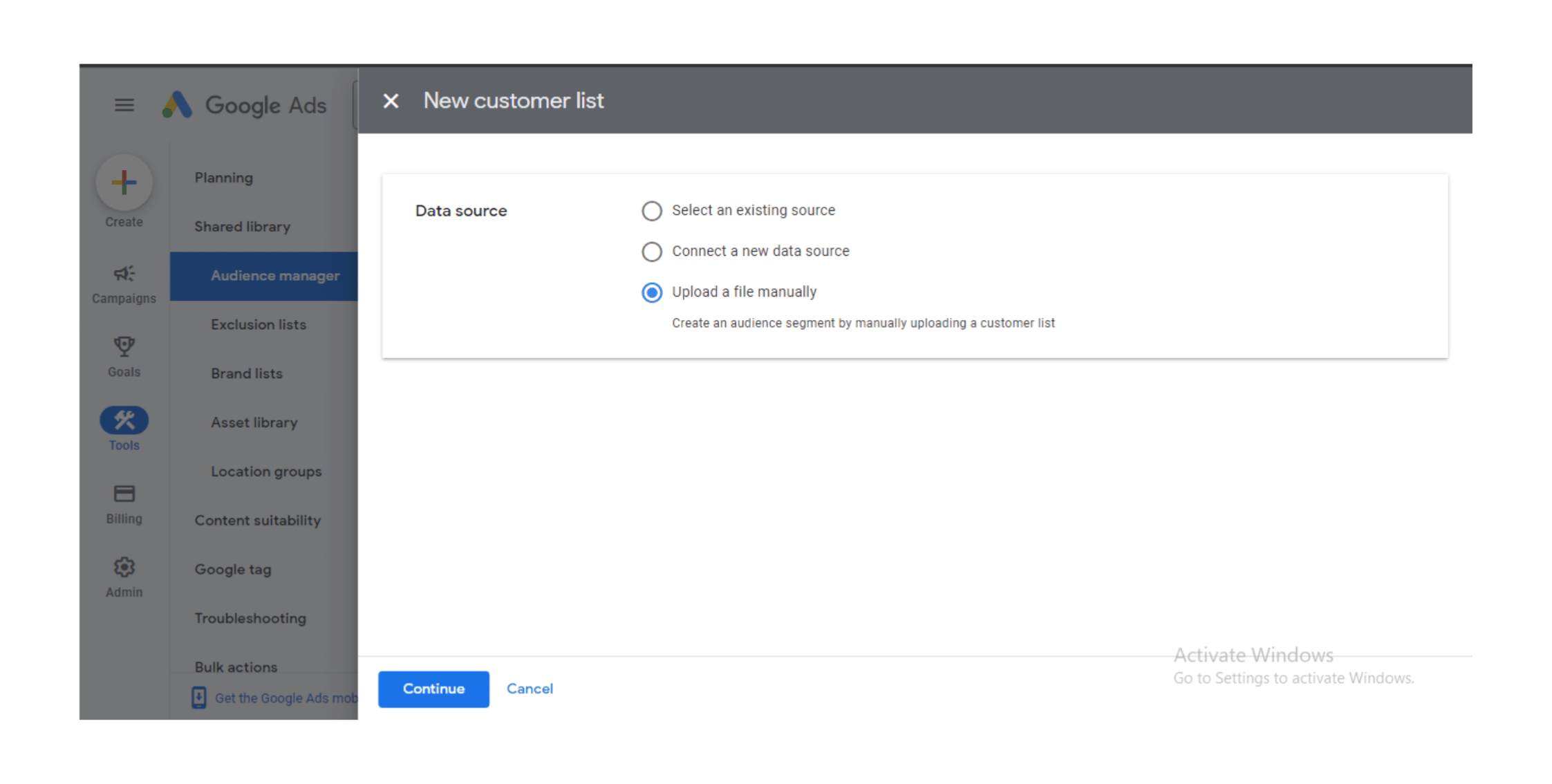 Customer Match Google Ads Data Source 