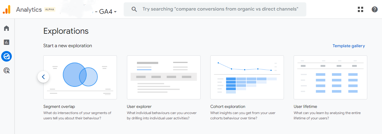 GA4 Exploration Canvas 